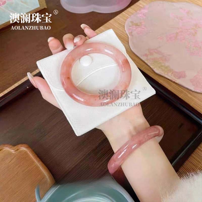 厂家批发跨境热卖小红书热卖AAA级桃花酿一档玉镯金丝玉手镯保真|undefined