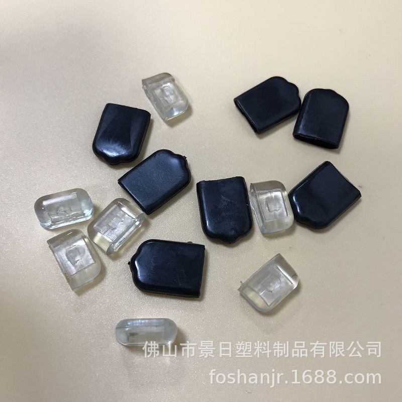 PVC透明扁管套 5x25mm 方形封口套 - 家具软胶保护套/扁铁管套|undefined