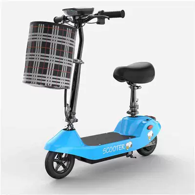 Qatlanan elektrik skuterlər – Dolphin Mini Electric Vehicle - blue-24v-8a-brushed-motor-dedicated-battery