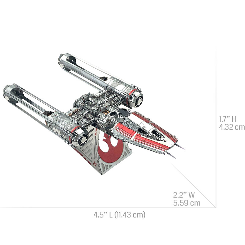 De acero estatua mágica 3D sin pegamento tridimensional de metal montado rompecabezas de acero inoxidable modelo planeta batalla en solitario Y-Wing Fighter