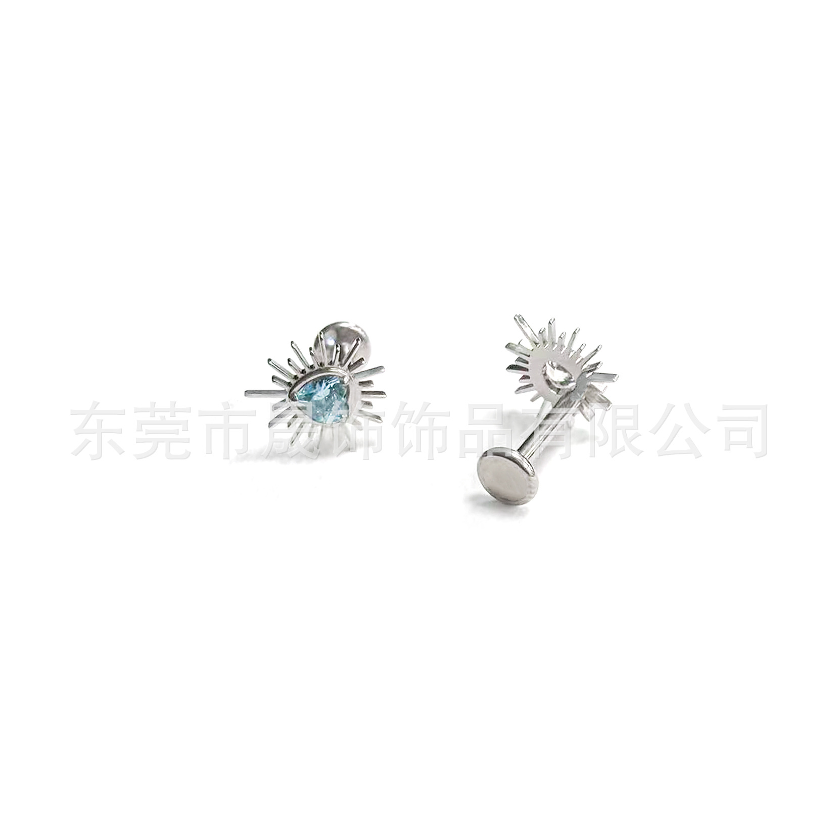 F136 Titanium Alloy Ear Stud 海胆 Heart 芒刺 Studded 5A Cubic Zirconia Helix Cartilage Stud G23 Titanium Piercing Jewelry