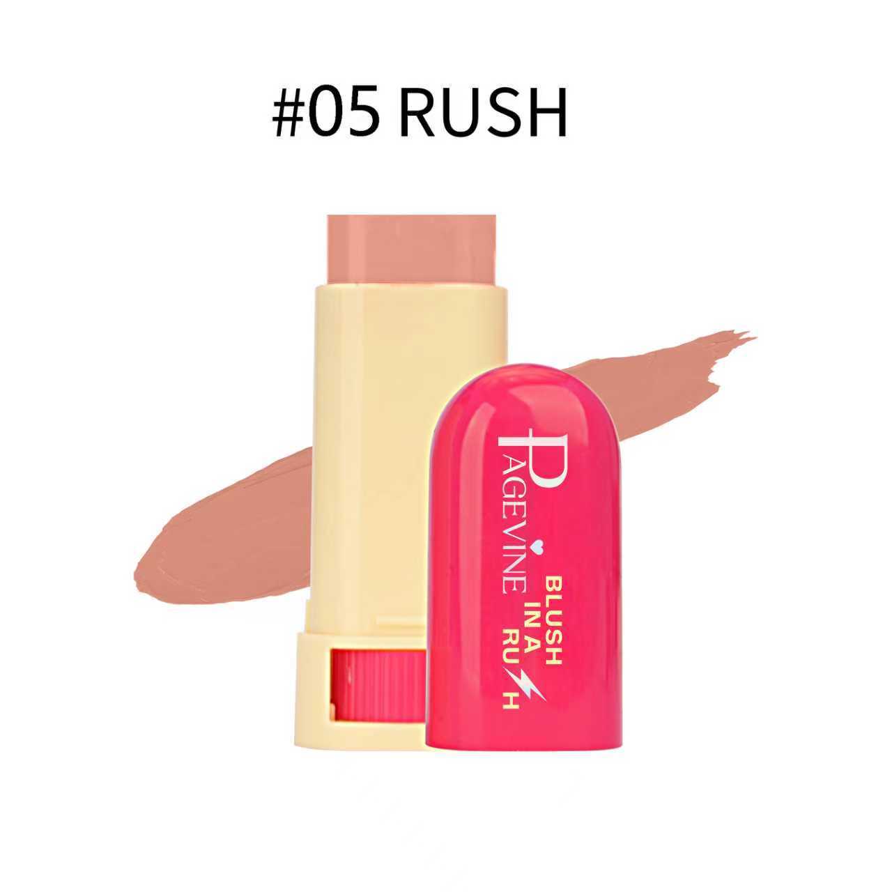 Cross-border PAGE VINE blush stick multipropósito impermeable maquillaje natural mate rotativo blush stick