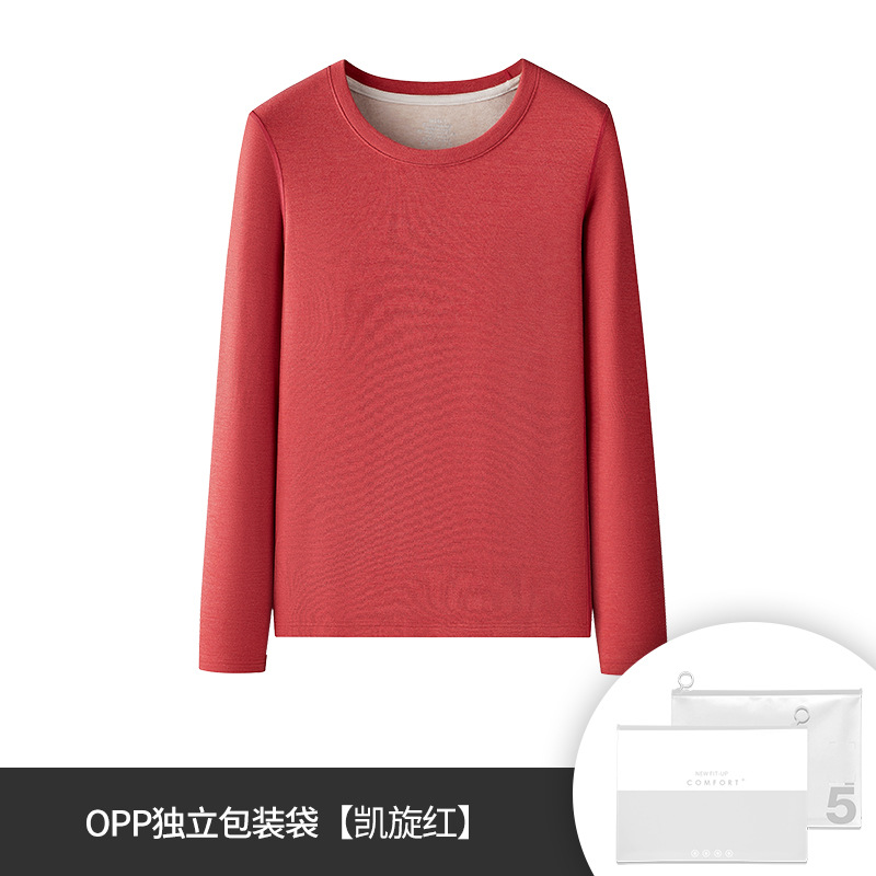 [Contiene seda] Nueva ropa de abrigo de cuello medio alto de lana para mujer transfronteriza de otoño e invierno, color sólido más camisa de fondo grueso de terciopelo
