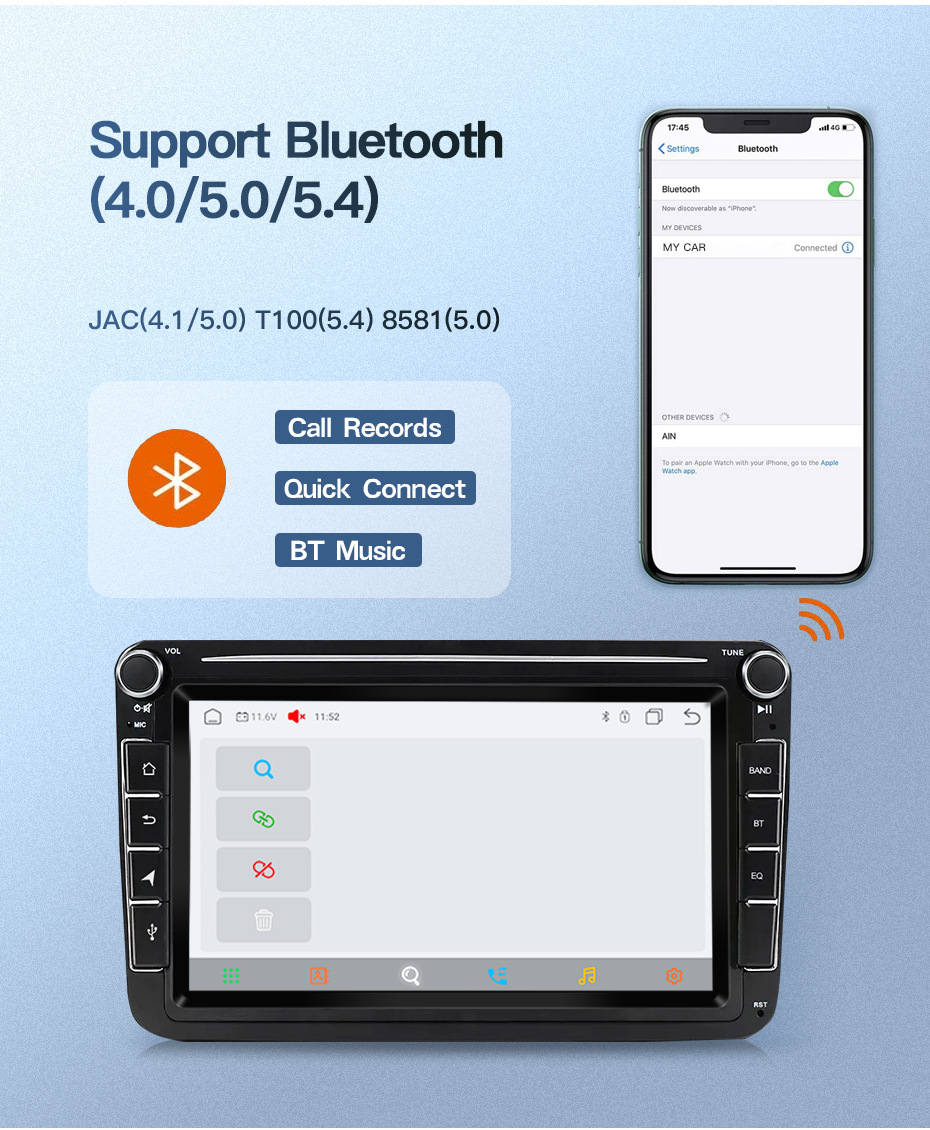 Suitable for Skoda Roomster, Fabia, Yeti, and Yeti Travel Edition Car Central Control Screen Reversing Image Navigation