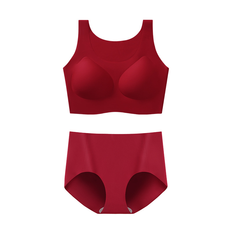 U 넥 벨벳 레드 세트