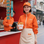 新款短袖秋冬餐饮服务员工作服冲锋衣外套火锅饭店防水工装长袖