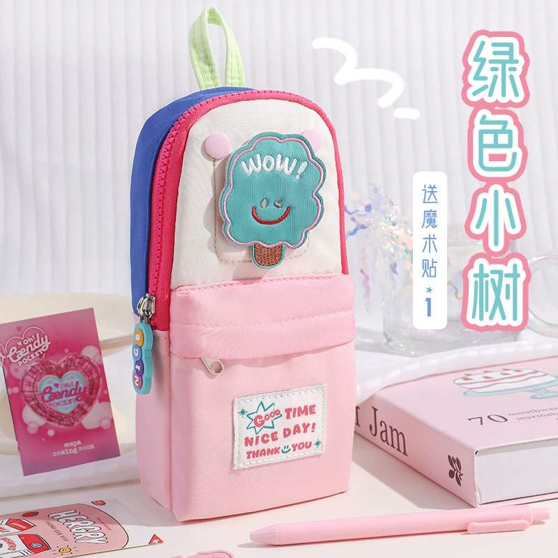 School bag, capacious high quality pencil case for pencils for elementary school students, new collection