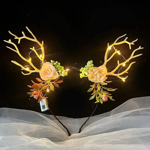 Summer new style deer antler headband super fairy light up photo internet celebrity cute hair accessories night market stalls scenic spot street stalls wholesale