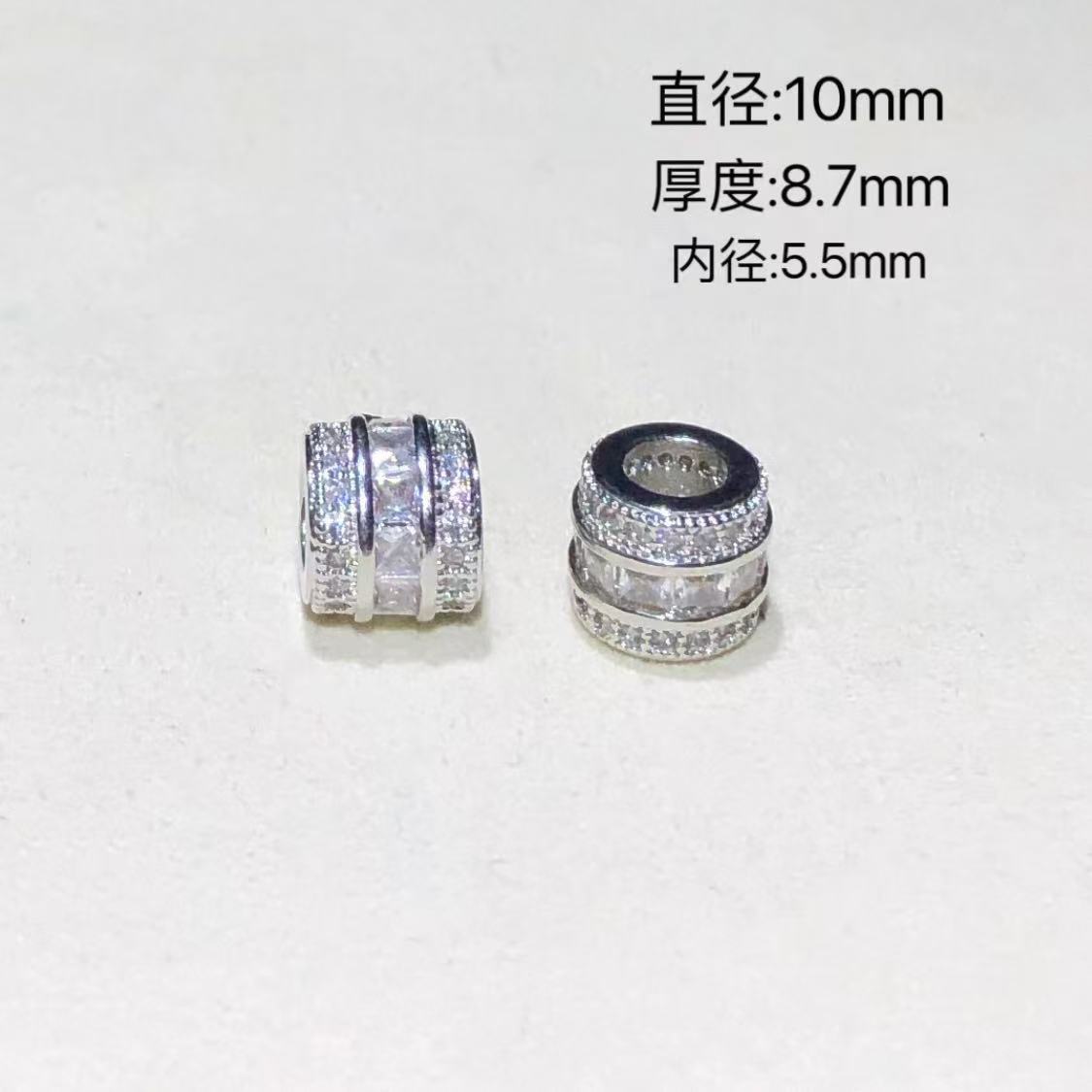14K Gold-Filled High Color Retention Jewelry Crystal DIY Accessories Colorfulful Zircon Large Hole Spacer Beads Bracelet Necklace Accessories