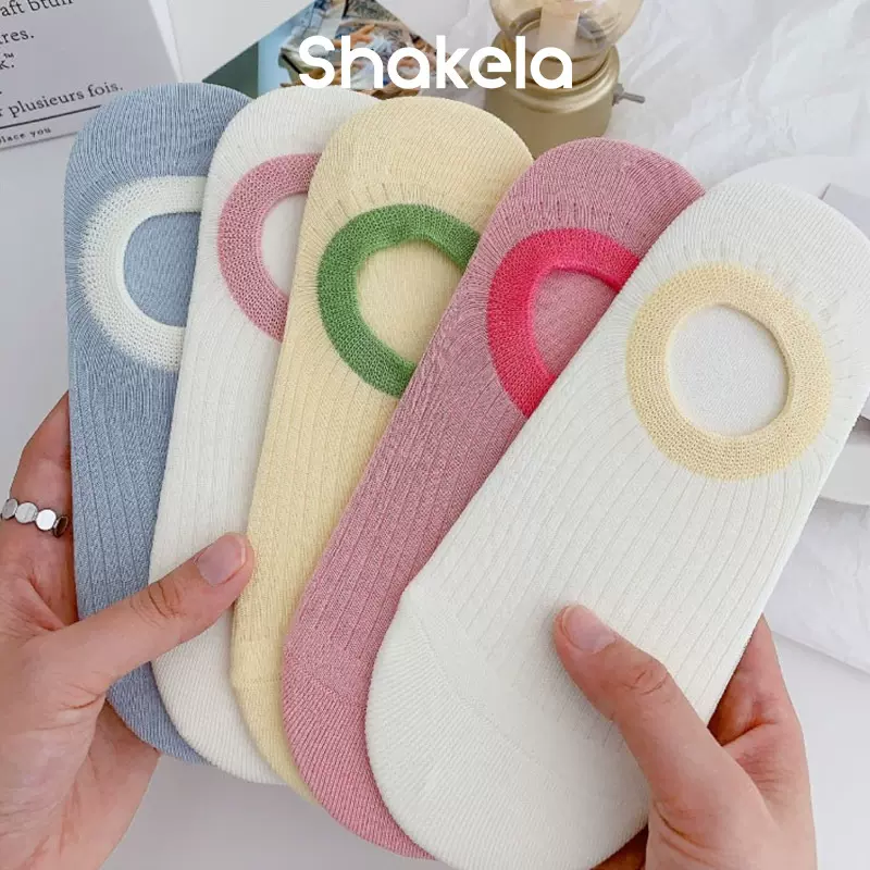 船袜女夏季薄款纯棉无骨浅口隐形袜糖果色多巴胺吸汗防臭防滑短袜