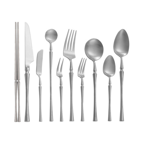 Factory direct sales stainless steel cutlery, fork, and spoon tableware, Western food, dessert, fruit coffee, 304 small waist cutlery, fork and spoon set