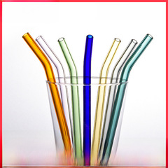 廠家直銷玻璃吸管透明彩色耐高溫吸管創意奶茶飲料玻璃杯吸管