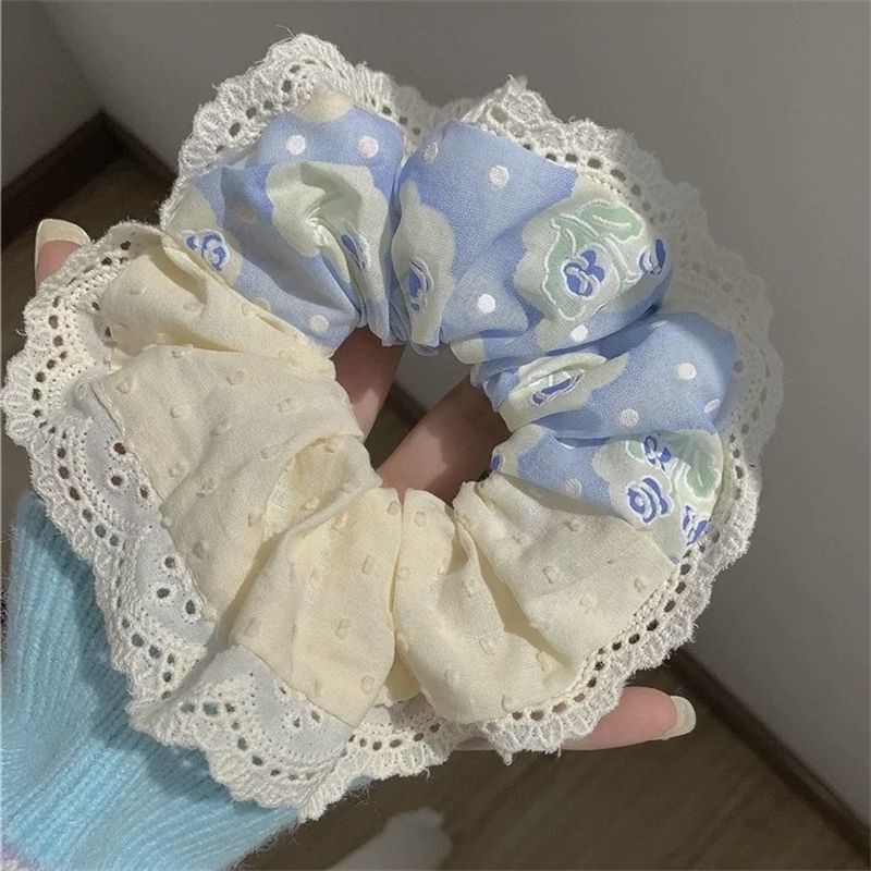 韓国風文学風中空花刺繍ヘアゴム女性用ハイエンドチェリーヘアロープ2025新スタイル|undefined