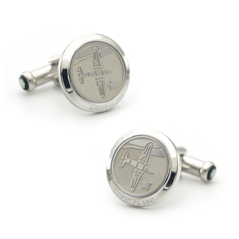 High-Quality Electroplated French-Style Shirt Buttons, Starry Blue Brand Plum Blossom Cufflinks, In-Stock Men's Jewelry