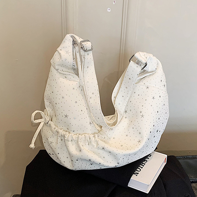Torba płócienna pod pachę, modny damski design niszowy, modna torba na ramię z diagonalu, torba do dojazdów do pracy_voghion.com