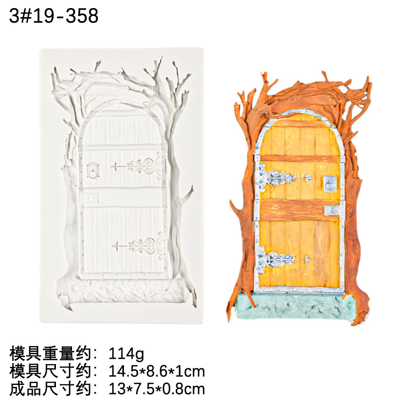 Retro exquisito molde de chocolate decorativo de puerta de flores molde de silicona decorativo de pastel de decoración de chocolate de fondant