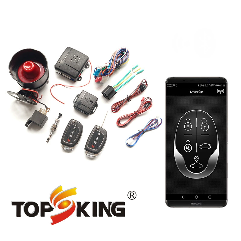 Автомобильная сигнализация 12В, противоугонное устройство, односторонняя сигнализация, управление через мобильное приложение и Bluetooth.