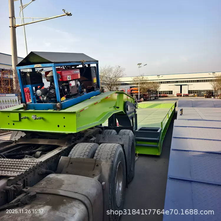 出口中亚低地板 轻型三轴高低板半挂车 低平板半挂车快速拆卸额头