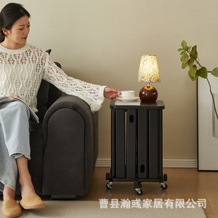 Shoe-Changing Stool Solid Wood Jenga Multi-Functional Low Stool with Pulleys Stackable Mobile Rubber Wood Material Thickened Dining Stool