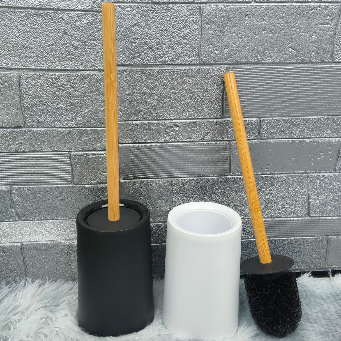 Juego de Cepillo para Inodoro de Pie con Mango Largo para Baño