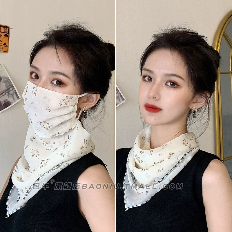 Summer veil for face, thin medical mask, sun protection, with neck protection