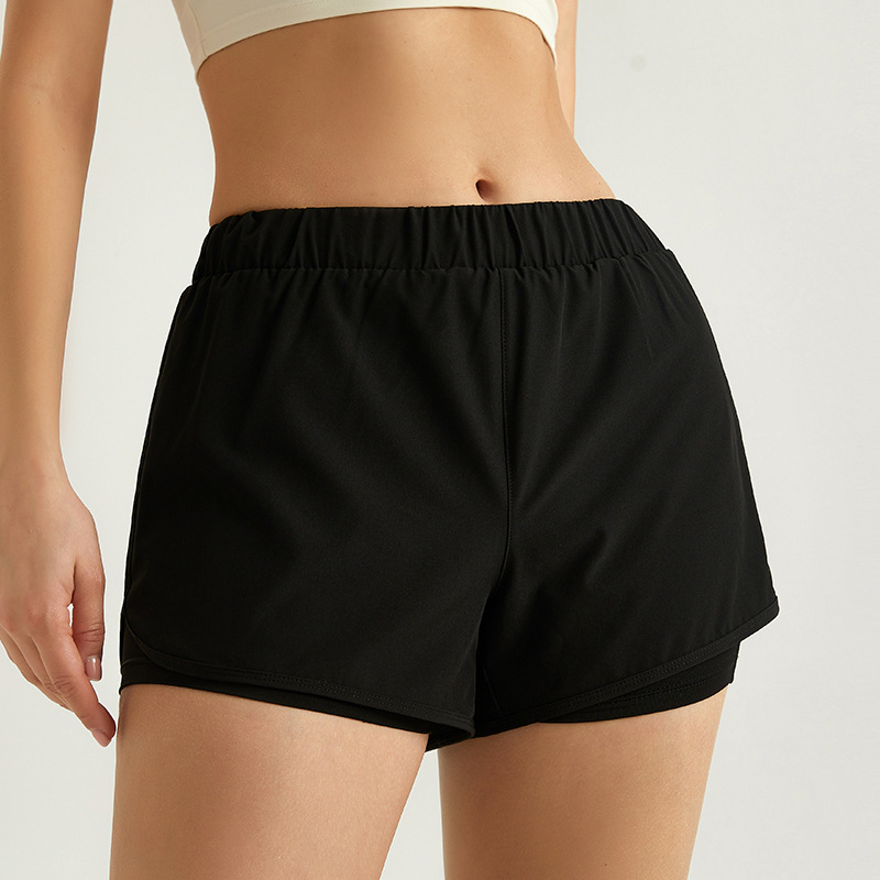 Pantalones cortos deportivos para mujer LAHN, de cintura alta, holgados, pantalones de yoga para correr, pantalones cortos adelgazantes, finos y transpirables para el verano