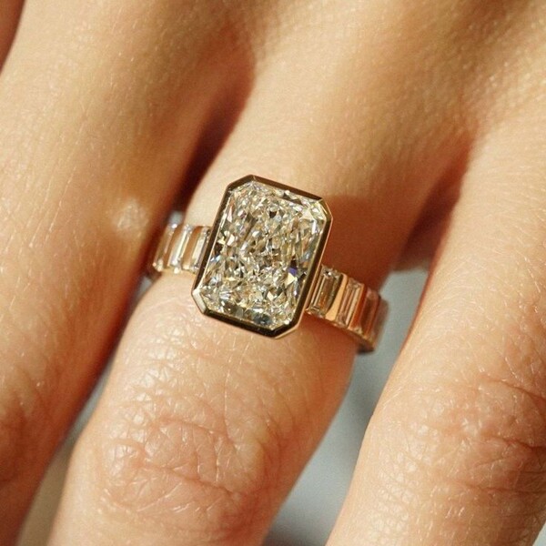 retro stone inlay with zircon