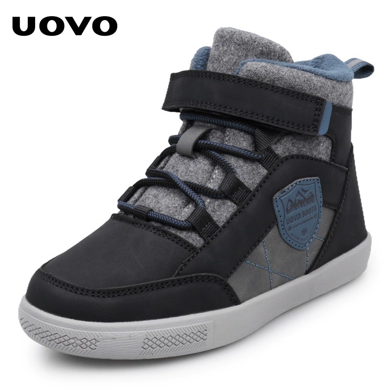 UOVO男童鞋子秋冬季加绒2025新款高帮板鞋童鞋二棉鞋女儿童运动鞋