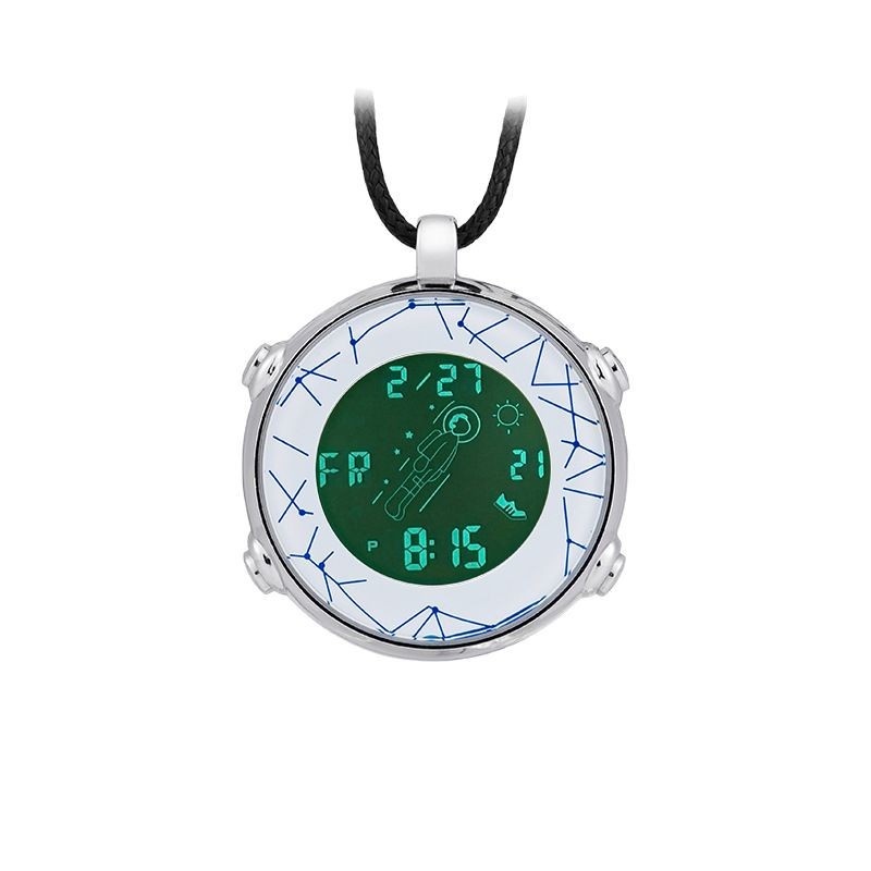 Simple reloj electrónico en stock al por mayor fluorescente noche pantalla colgante reloj patrón de dibujos animados accesorios de ropa reloj de bolsillo electrónico