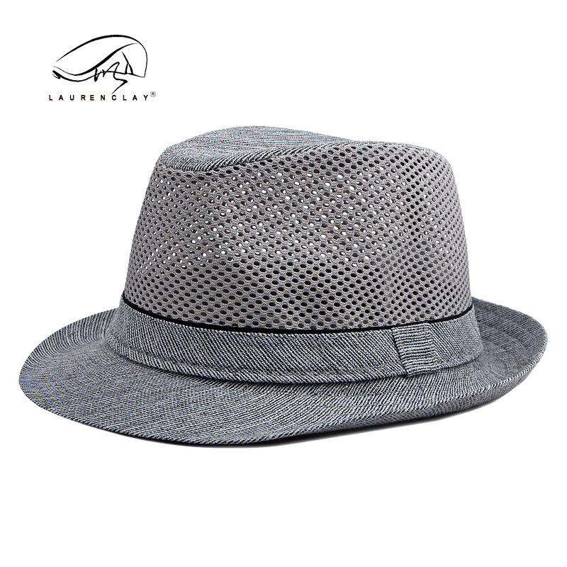 Sombrero de mediana edad y ancianos al por mayor de verano transpirable sombrero de Jazz sombrero de playa de los hombres malla transpirable protección solar sombrero solar