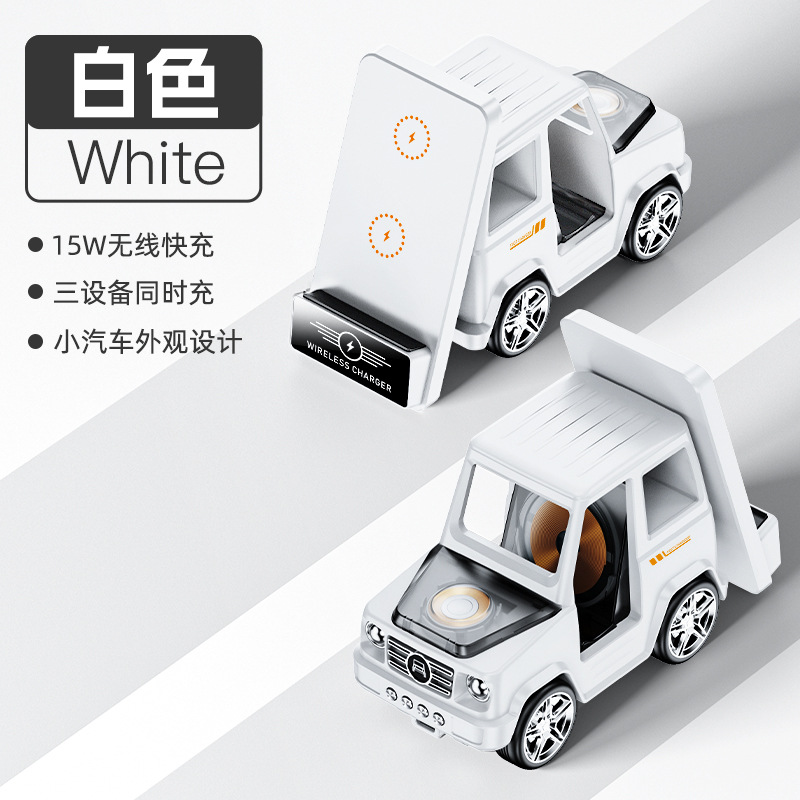 Nuevo dispositivo eléctrico inalámbrico tres en uno transfronterizo de 15W carga rápida adecuado para el soporte de carga del reloj de los auriculares del teléfono móvil de Apple