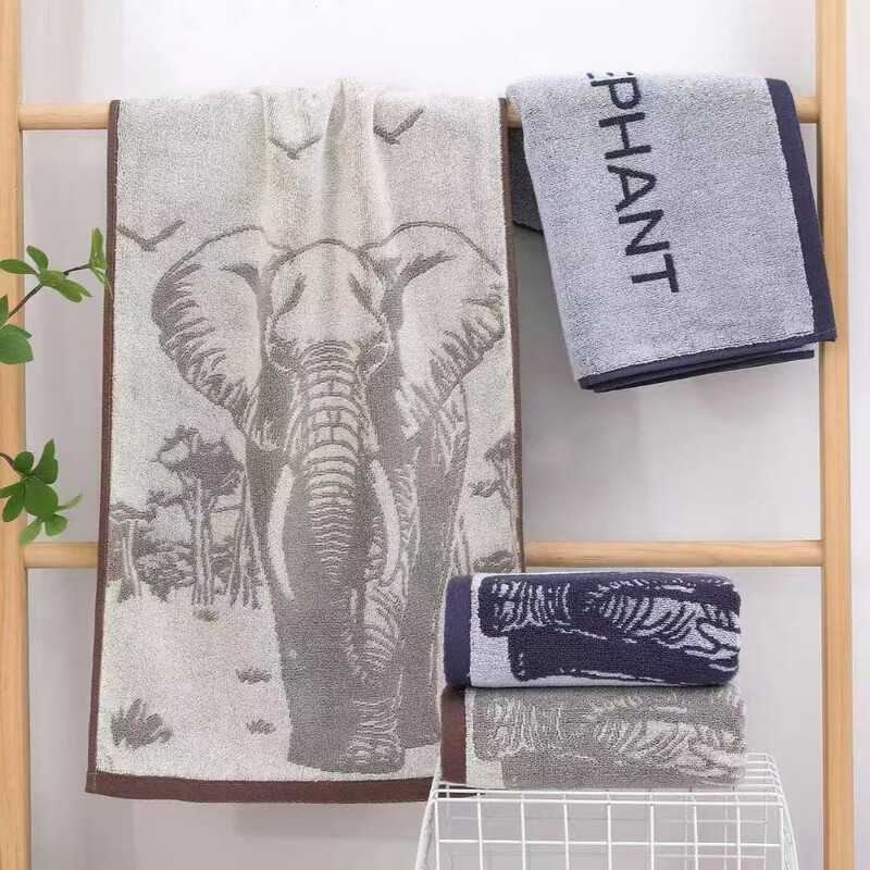 Factory wholesale cotton towel dark big flower face towel company welfare labor protection supplies shopping mall supermarket stall