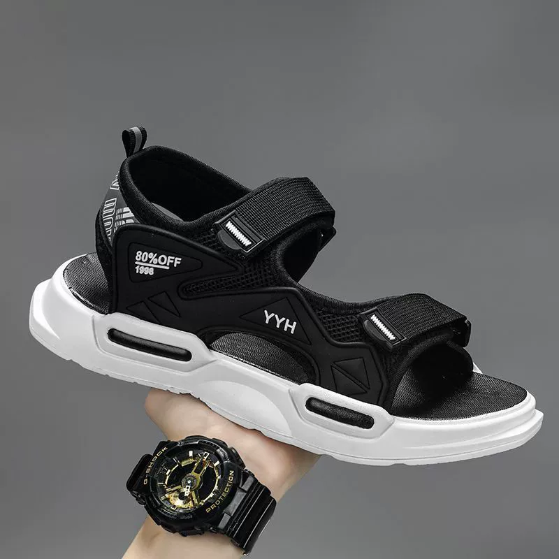 Мужские летние сандалии 2025 года, новые, пляжные, дезодорирующие, повседневные, для вождения, с мягкой нескользящей подошвой