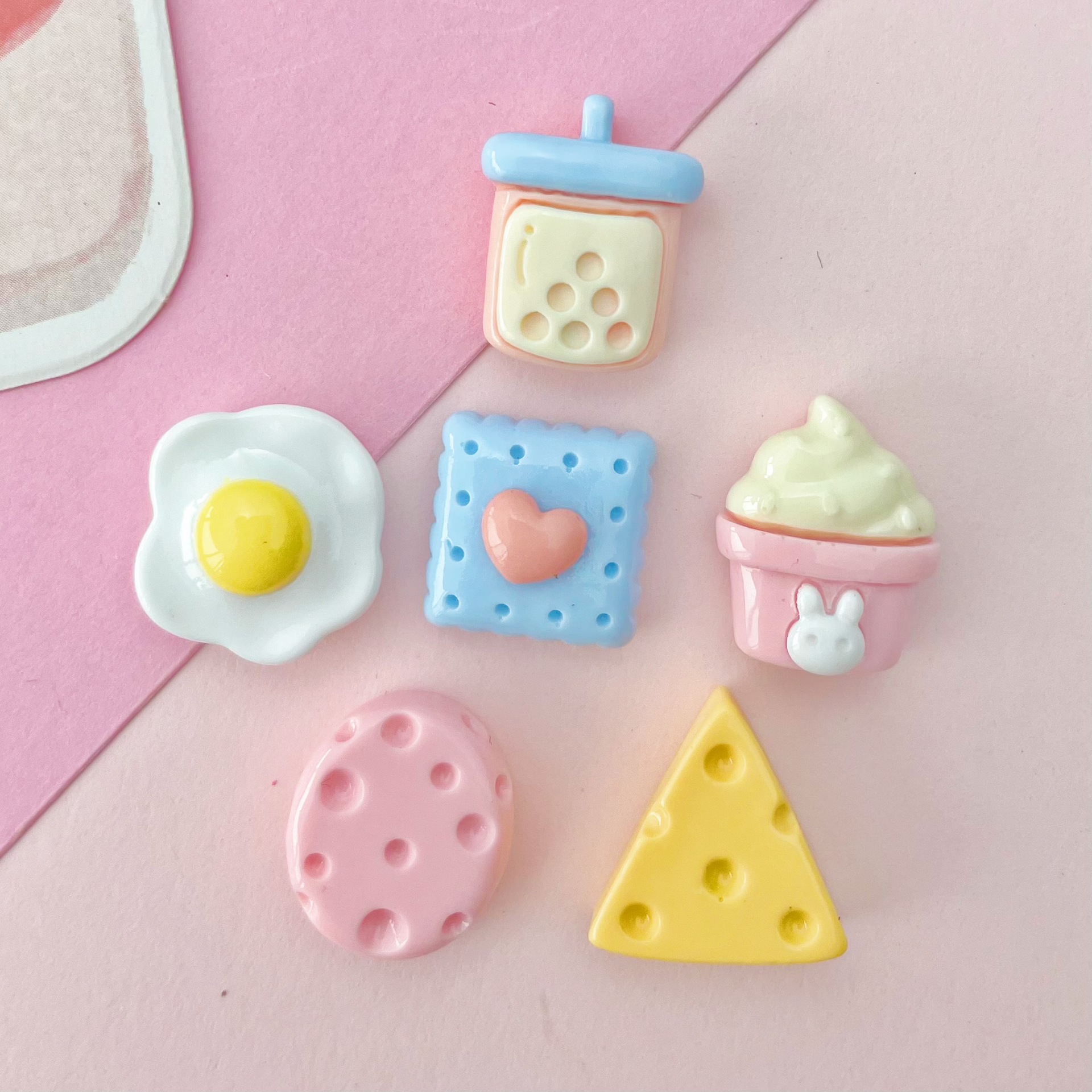 Brillante mini queso tamaño pequeño huevo leche té taza resina accesorios helado comida y juego crema pegamento borde Accesorios