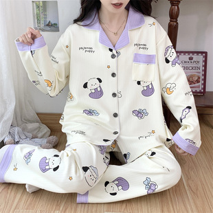 plus size 300kg monthly clothing summer thin pregnant women postpartum pajamas women nursing clothes spring and autumn suit 23179-6
