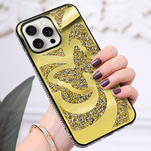 适用苹果16promax 手机壳15promax蝴蝶镶钻壳苹果15pro保护套外壳