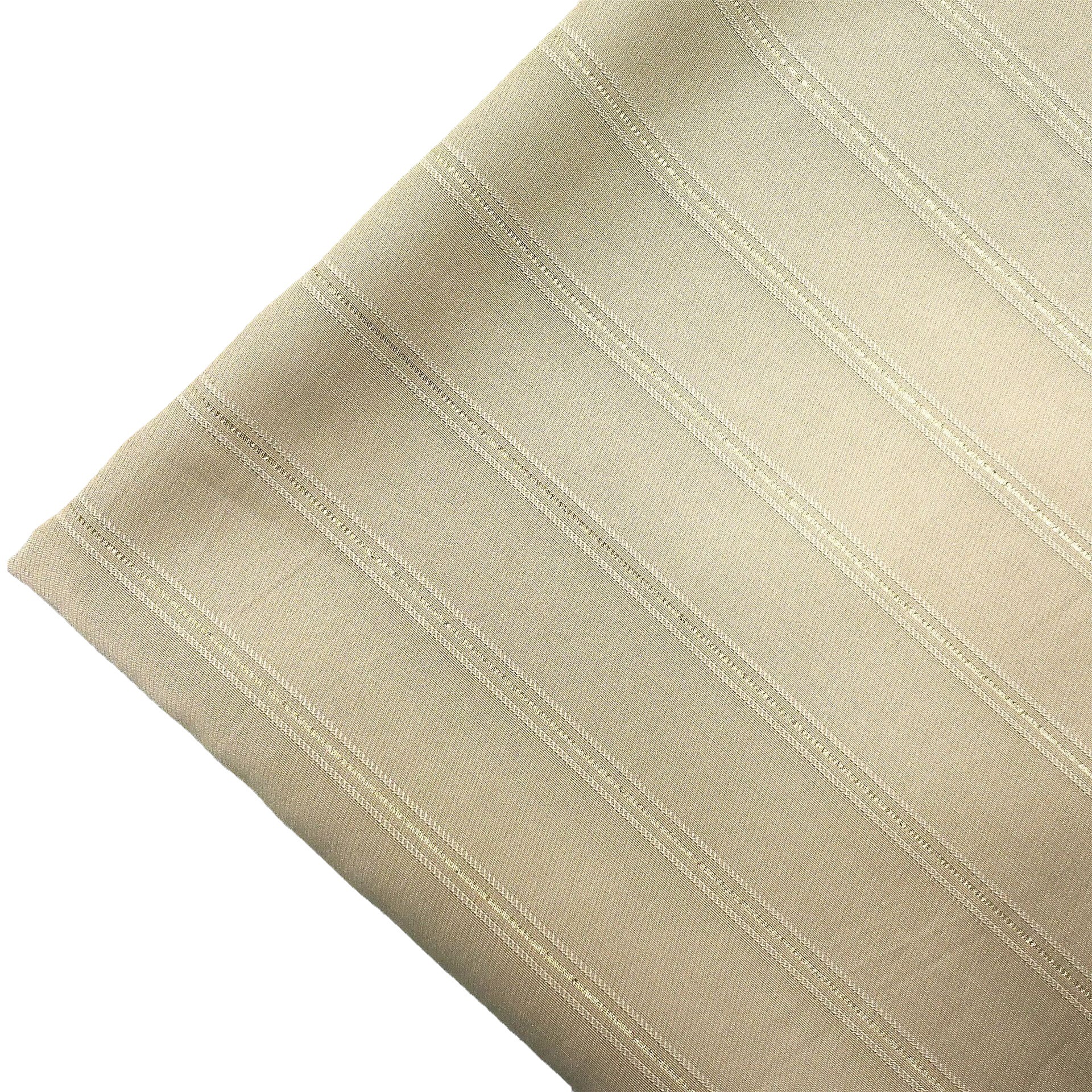 春夏女装衬衫面料涤人棉涤粘交织金丝条纹横条浅黄色现货