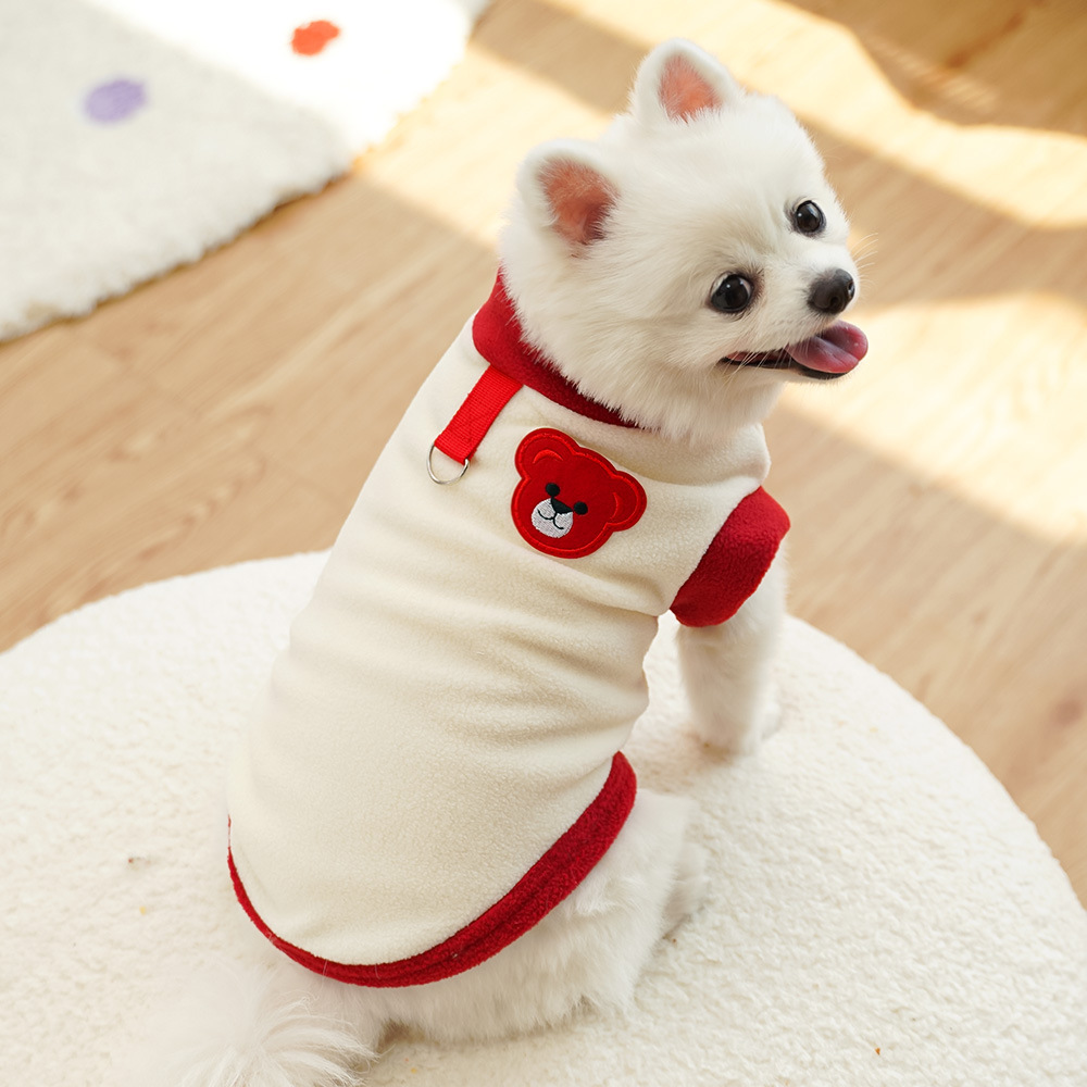 Ropa de perros de mascotas otoño y invierno, camiseta de grano agitado, camiseta de base de dopamina para gatos, ropa exterior para perros de tracción