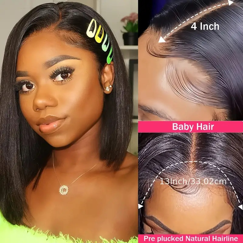 Straight Lace Front Human Hair Wigs Short Bob. Straight lace front human hair wigs short Bob