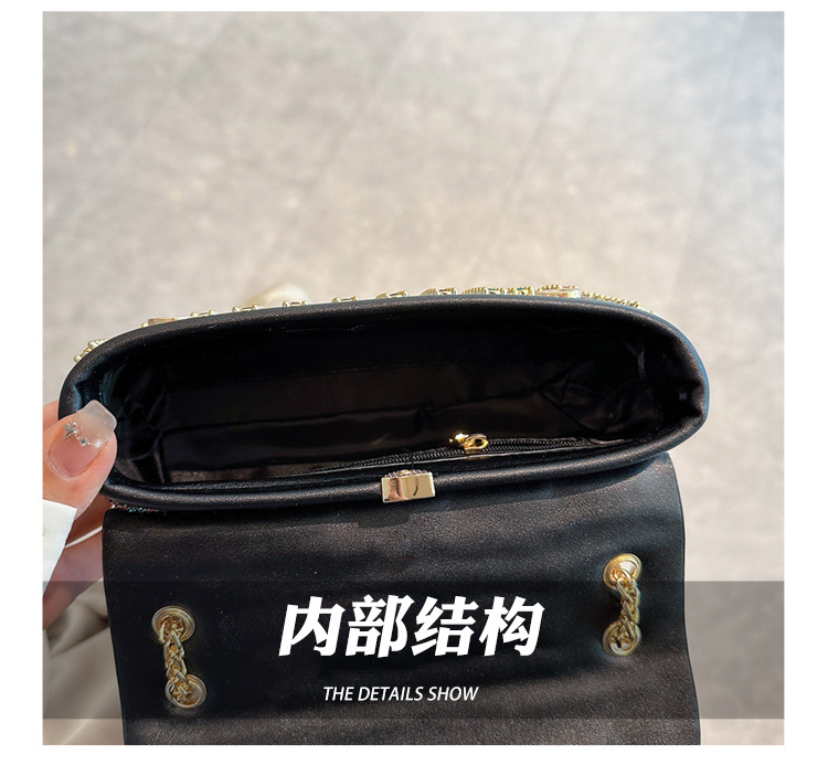 New foreign trade European and American retro underarm bag, casual and fashionable rhinestone small bag, niche single-shoulder bag, crossbody dinner bag undefined