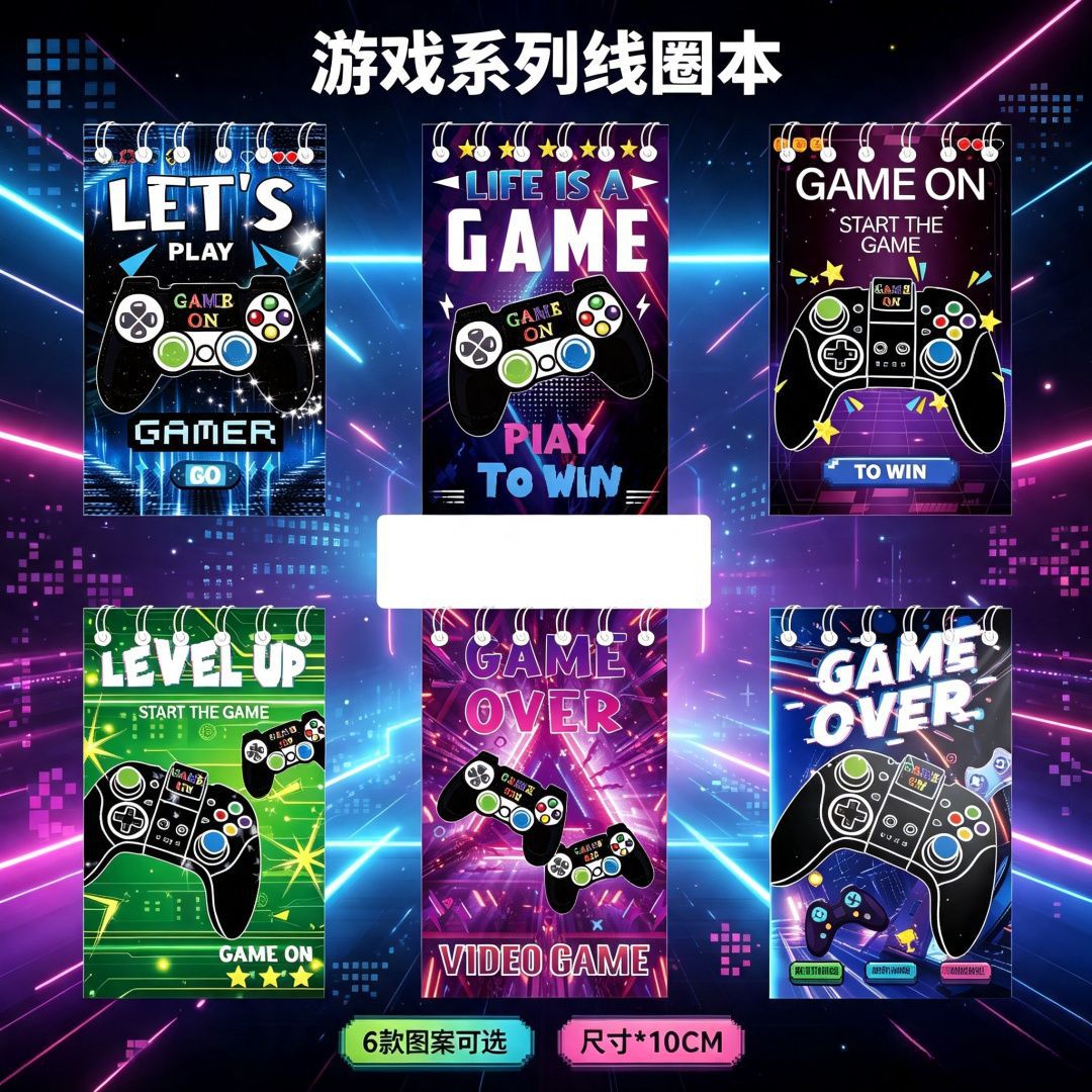 Various styles of mini spiral notebooks, game controller series spiral notebooks, game toys spiral notebooks are now available