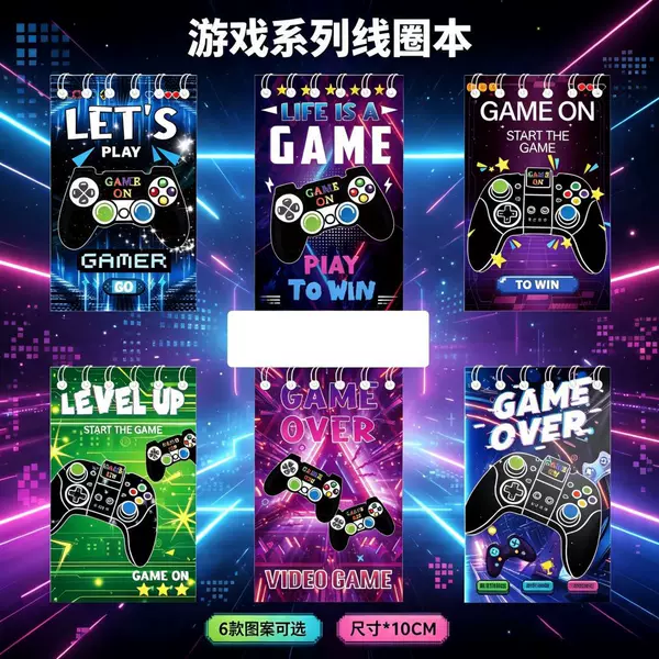 Various styles of mini spiral notebooks, game controller series spiral notebooks, game toys spiral notebooks are now available