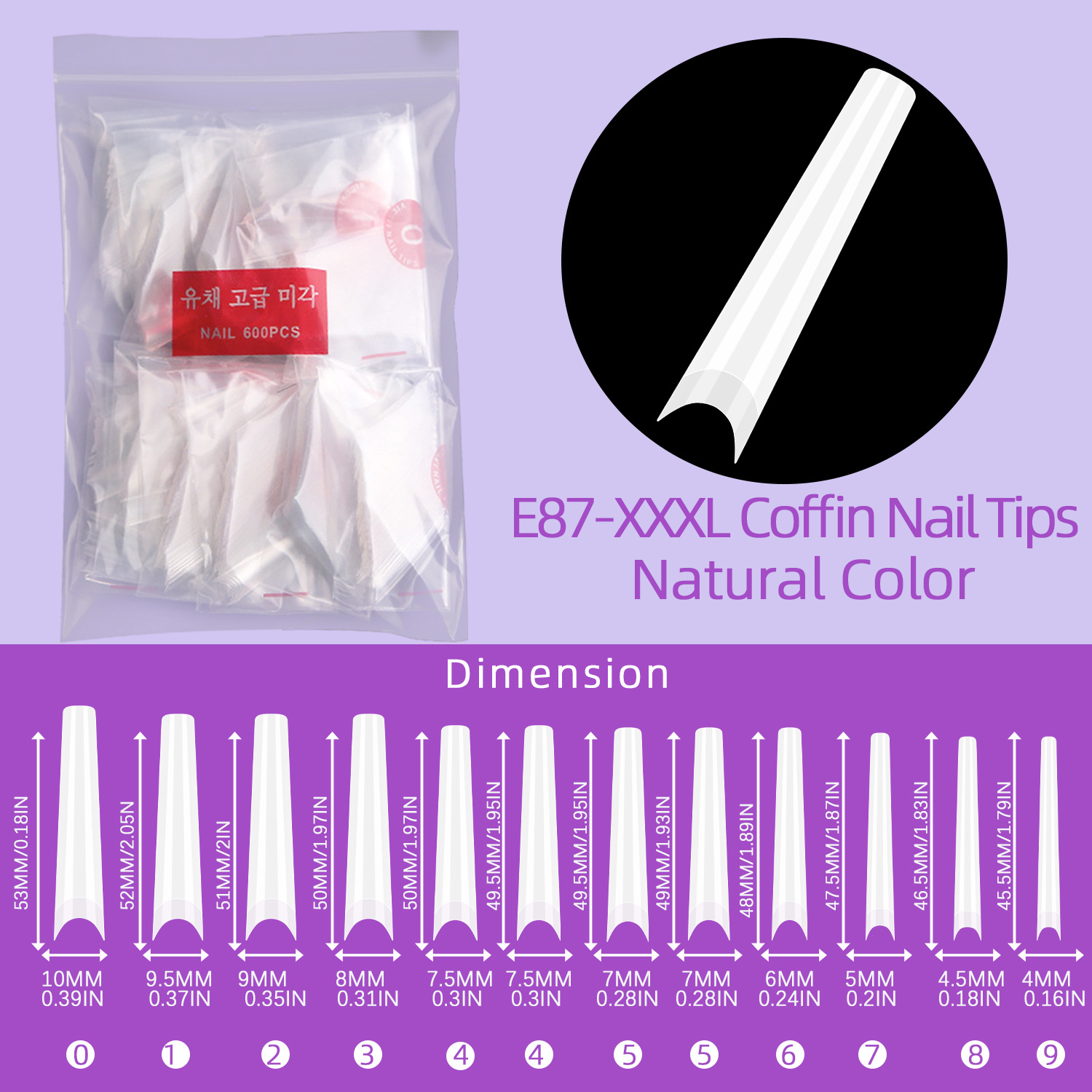 Uñas postizas XXL estilo cowboy, uñas francesas planas MAX, 600 piezas, venta al por mayor transfronteriza, gran oferta transfronteriza