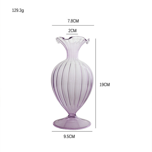 Elegant and Minimalist Glass Vase with Vintage Style, Large belly, suitable for living room, home, study, bedside decoration, lily.
