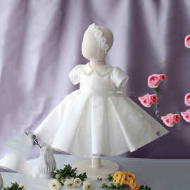 亚马逊儿童礼服裙百天周岁礼服婚礼婚纱花童裙速卖通女宝宝公主裙