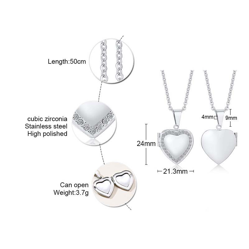Simple Style Heart Shape Stainless Steel Plating Zircon Pendant Necklace 1 Piece display picture 2