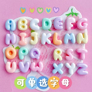 Single choice 26 English letters mini small size resin accessories letters cream gel hair clip mobile phone case accessories materials