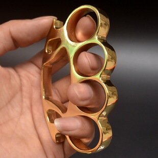 Tiger Four-Finger Medium Round Head Thickened Alloy Hand Support Buckle Car Window Breaking Legal Self-Defense and Self-Rescue Equipment