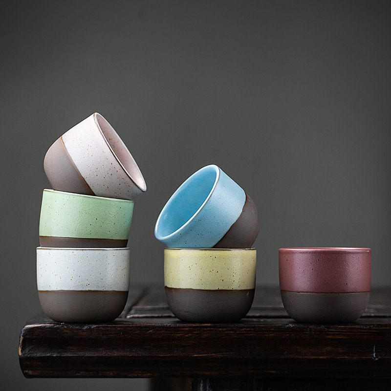 레트로 쿵푸 차 컵 크리 에이 티브 세라믹 컵 차 그릇 에스프레소 컵 거친 도자기 컵 국경 간 공급 차 컵 도매