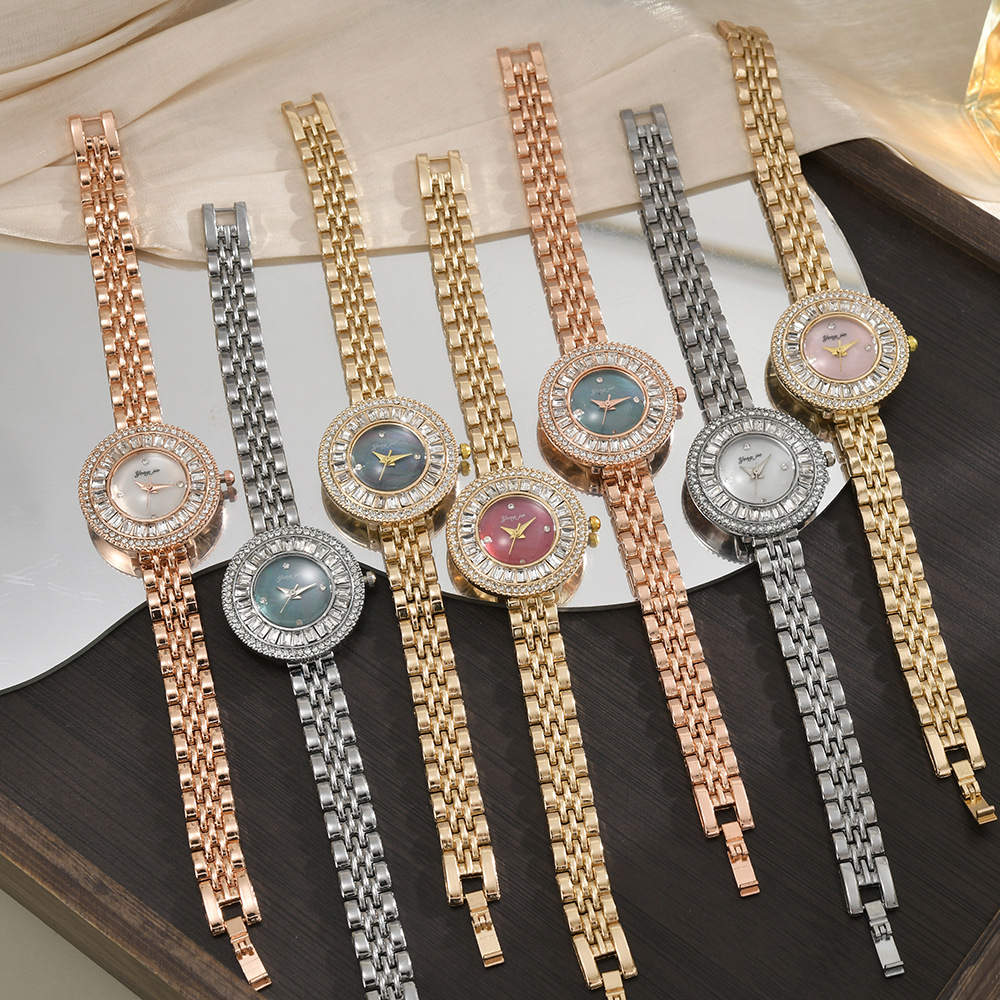 Foreign Trade New Full Diamond Watch for Women Niche Light Luxury Ladies Generous Diamond Women's Workplace Temperament Girls Quartz Watch